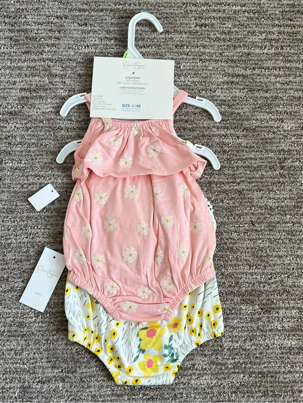 NWT Jessica Simpson Baby Summer Bodysuits 2 Pack